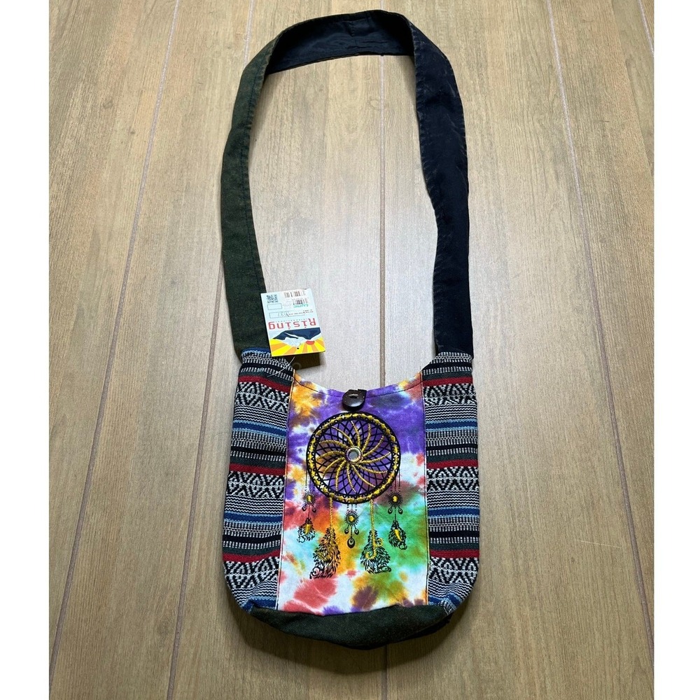 Rising International Hobo Bag Women Small Multi Tie Dye Dreamcatcher Boho Purse